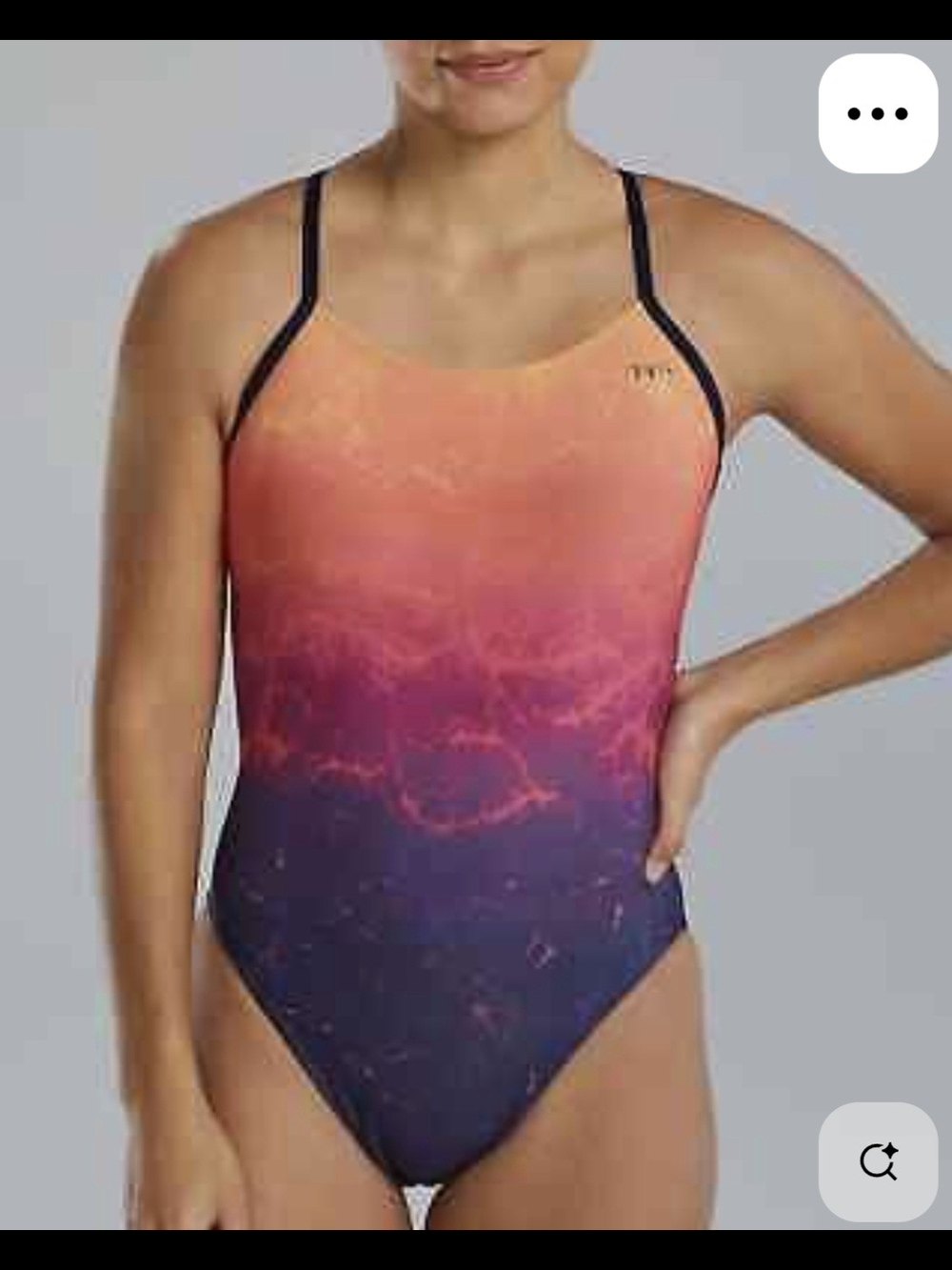 TYR Orange-Pink to Black Durafast One-Piece Swimsuit L 36